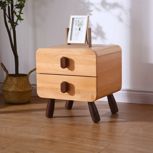 Solid Wood Kids' Bedside Table - Modern Storage Solution